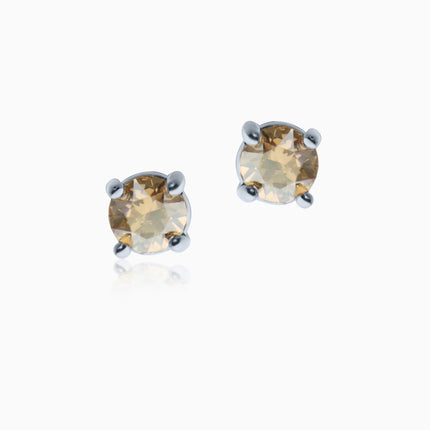 Cute Rounds S Silver Crystal Earrings