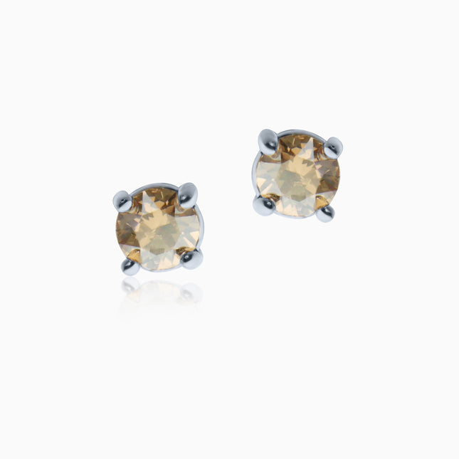 Cute Rounds S Silver Crystal Earrings