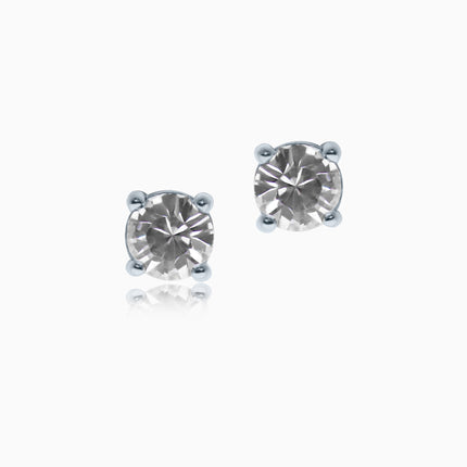 Cute Rounds S Silver Crystal Earrings
