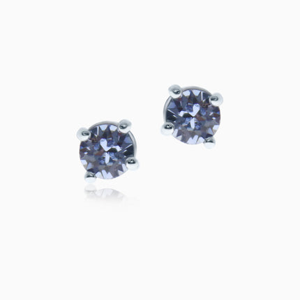 Cute Rounds S Silver Crystal Earrings
