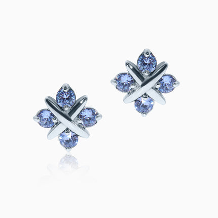 Lynna Silver Crystal Earrings