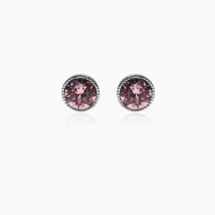 Rope Rounds XS Silver Crystal Earrings