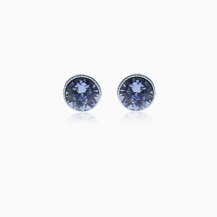 Rope Rounds XS Silver Crystal Earrings