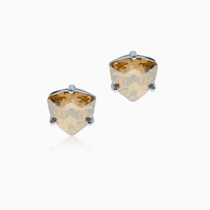 Stud Trilliants M Silver Crystal Earrings