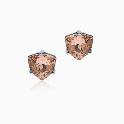 Stud Trilliants M Silver Crystal Earrings