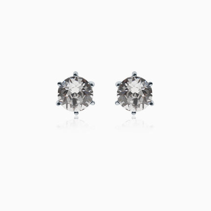 Tiffy Rounds M- Silver Crystal Earrings