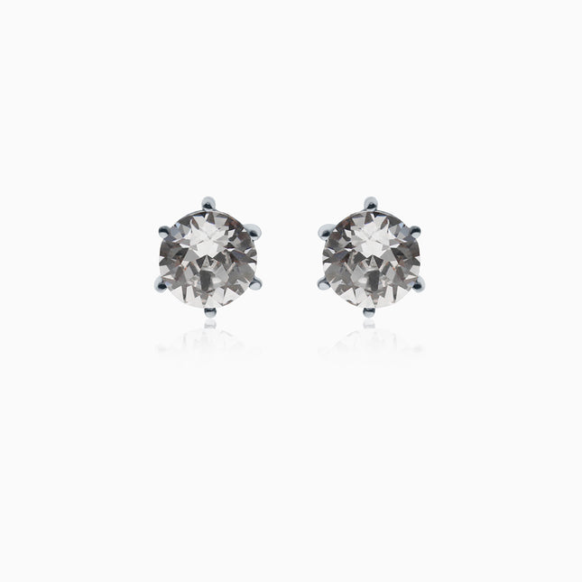 Tiffy Rounds M- Silver Crystal Earrings
