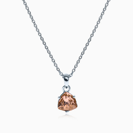 Cased Trilliant M Silver Crystal Necklace