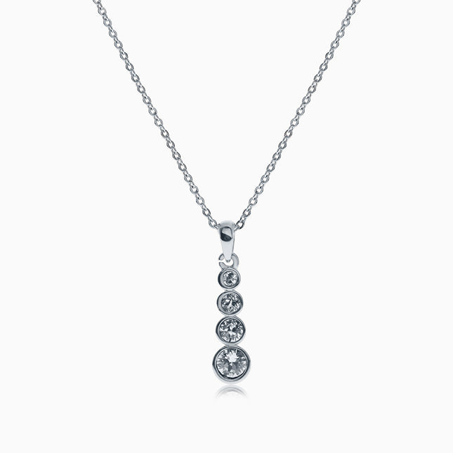 Caterps Silver Crystal Necklace - Crystal