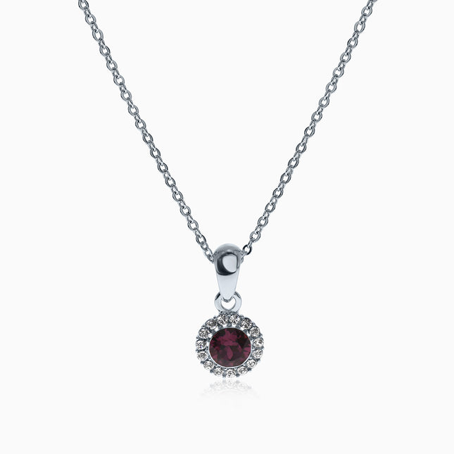 Crusted Rounds Silver Crystal Necklace
