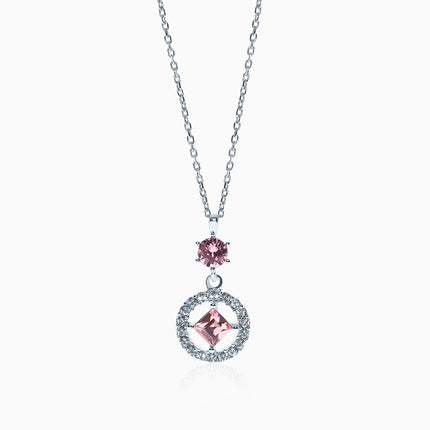 Nautilia Diamond Silver925 Crystal Necklace - Light Rose