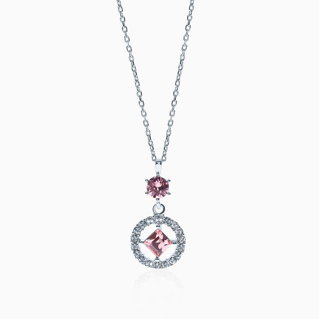 Nautilia Diamond Silver925 Crystal Necklace - Light Rose