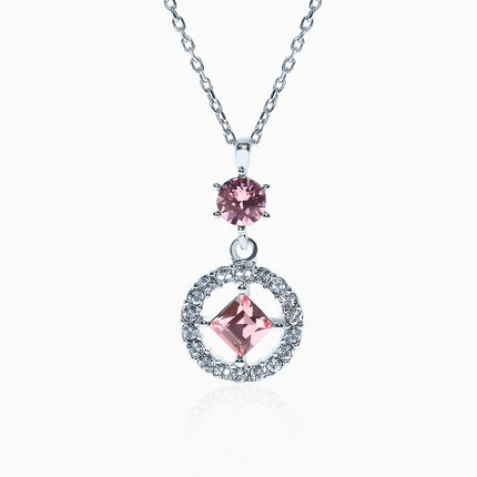 Nautilia Diamond Silver925 Crystal Necklace - Light Rose