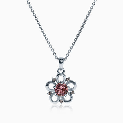 Ornate Sak Silver Crystal Necklace