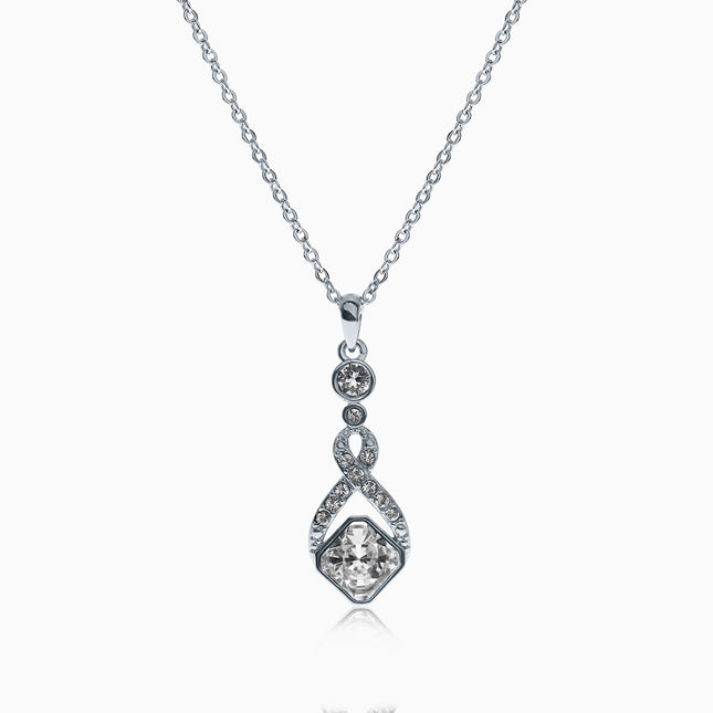 Trail Kech Silver Crystal Necklace - Crystal