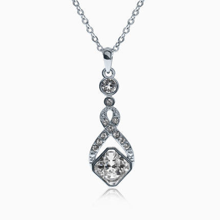 Trail Kech Silver Crystal Necklace - Crystal