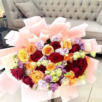 Red and Orange Ecuadorian roses