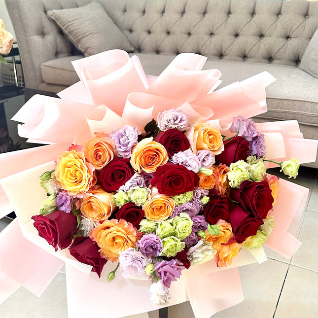 Red and Orange Ecuadorian roses