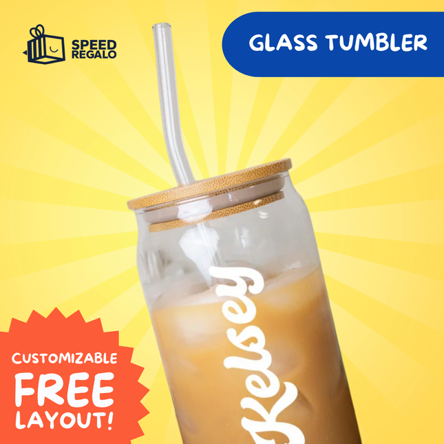 Personalized Glass Tumbler with Lid