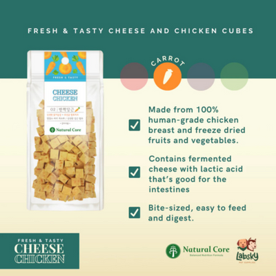 Natural Core Chicken Cheese Cubes Human Grade 80 g
