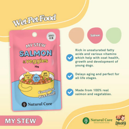 Natural Core My Stew Salmon, Beef Liver, Duck and Veggies Wet Food for Dogs 70 g