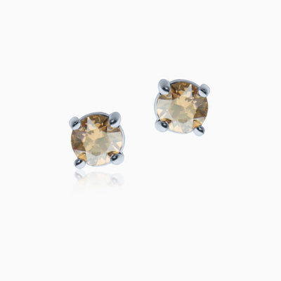 Cute Rounds S Silver Crystal Earrings