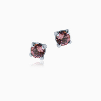 Cute Rounds XS Silver Crystal Earrings
