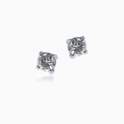 Cute Rounds XS Silver Crystal Earrings