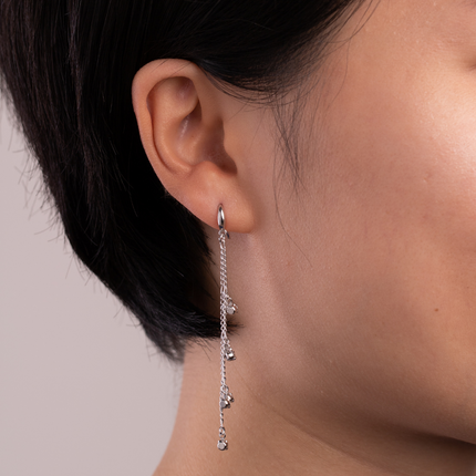 Rockdangles Silver Crystal Earrings - Crystal