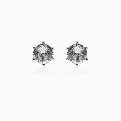 Tiffy Rounds M- Silver Crystal Earrings