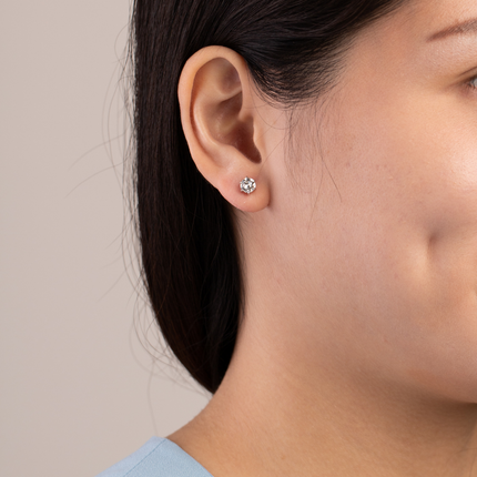 Tiffy Rounds M- Silver Crystal Earrings