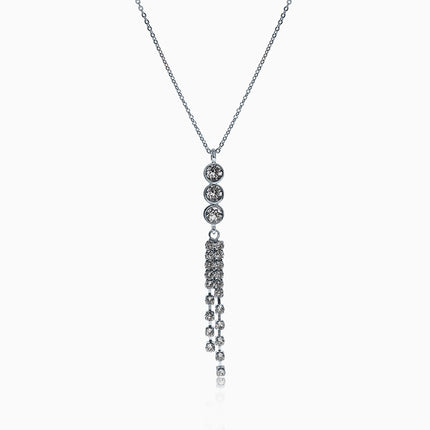 3Otail Slvr Crystal Necklace - Crystal