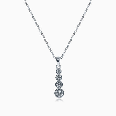 Caterps Silver Crystal Necklace - Crystal