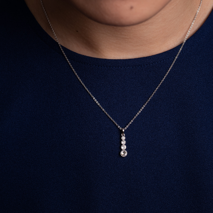 Caterps Slvr Crystal Necklace - Crystal