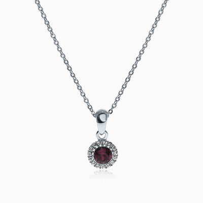 Crusted Rounds Silver Crystal Necklace