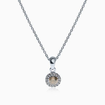 Crusted Rounds Silver Crystal Necklace
