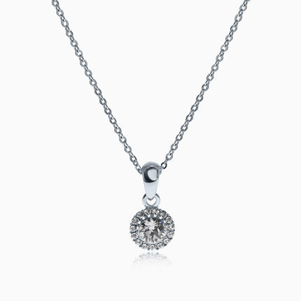 Crusted Rounds Silver Crystal Necklace