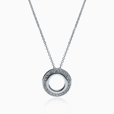 Ringtailess Silver Crystal Necklace -Crystal