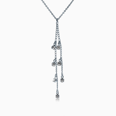 Rockdangles Silver Crystal Necklace - Crystal