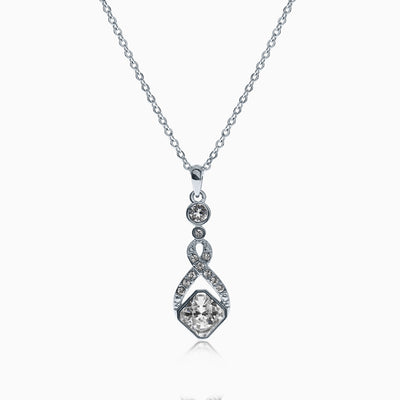 Trail Kech Silver Crystal Necklace - Crystal