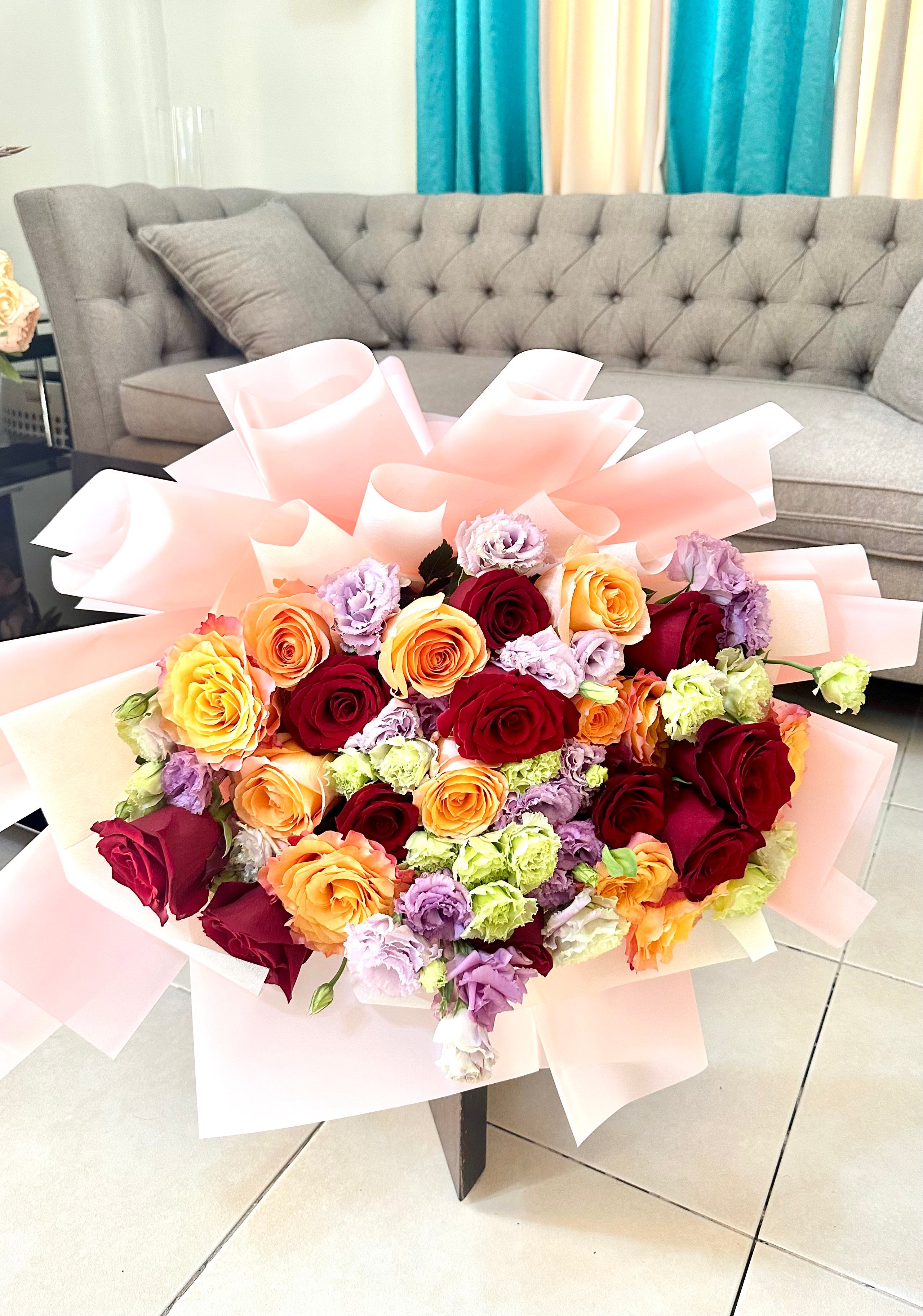 Red and Orange Ecuadorian roses