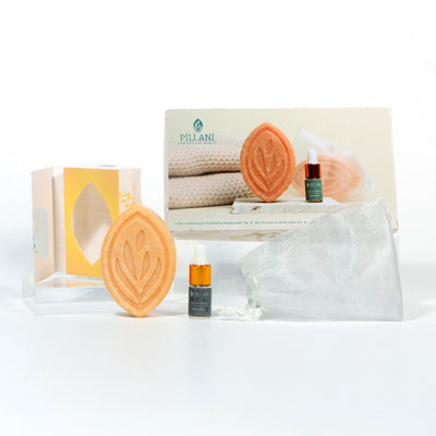 Scalp - Conditioning & Moisturizing Shampoo Bar Set (HCSHBCM75 + Hair Serum 3ml + Soap Mesh)